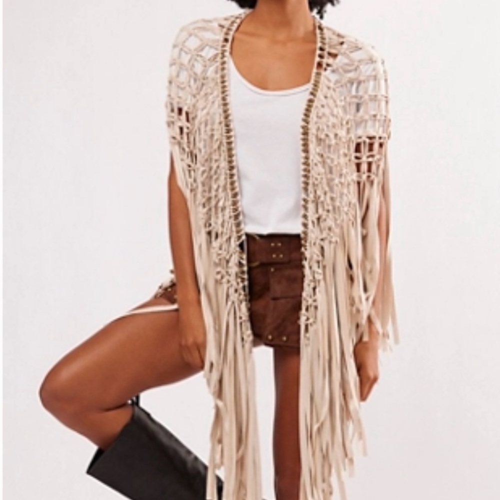Free People Sunrise Fringe Shawl